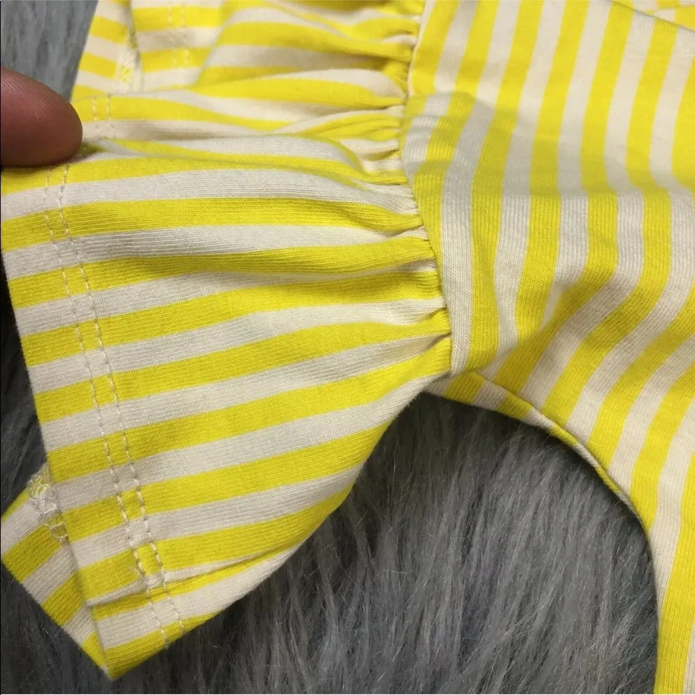Alice Ames Girls Yellow Stripe Bell Sleeve Dress 6